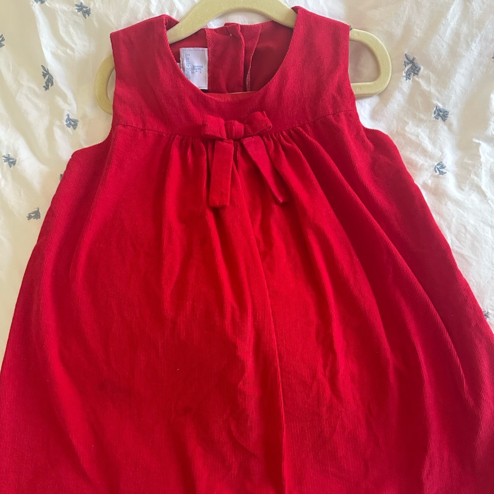Little English Red Sleeveless Bow-Front Casual Dress